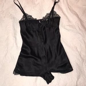 Victoria’s Secret black satin romper